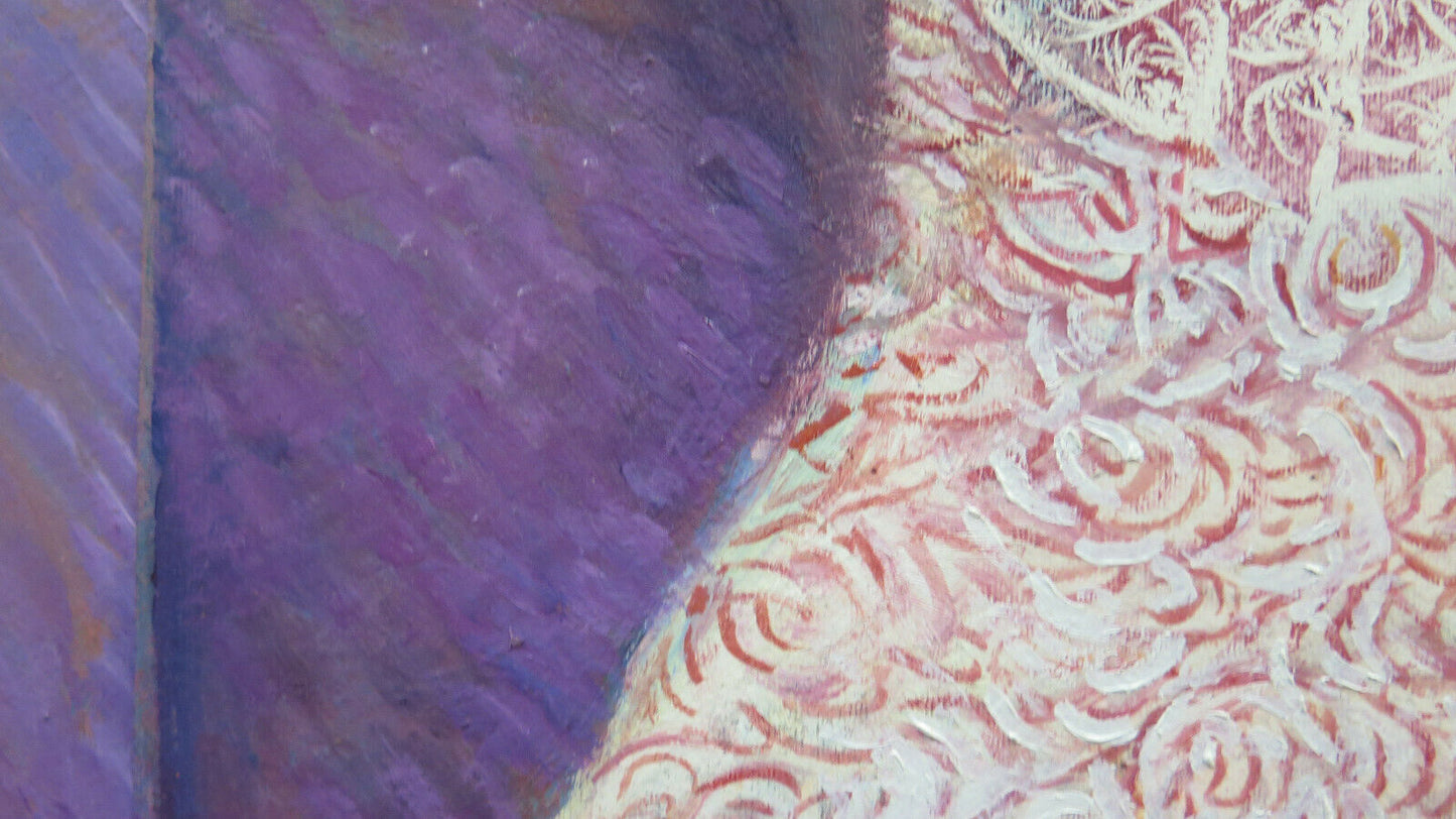 QUADRO AD ACQUERELLO CONGELATO RITRATTO NUDO FEMMINILE RITRATTO VINTAGE PS