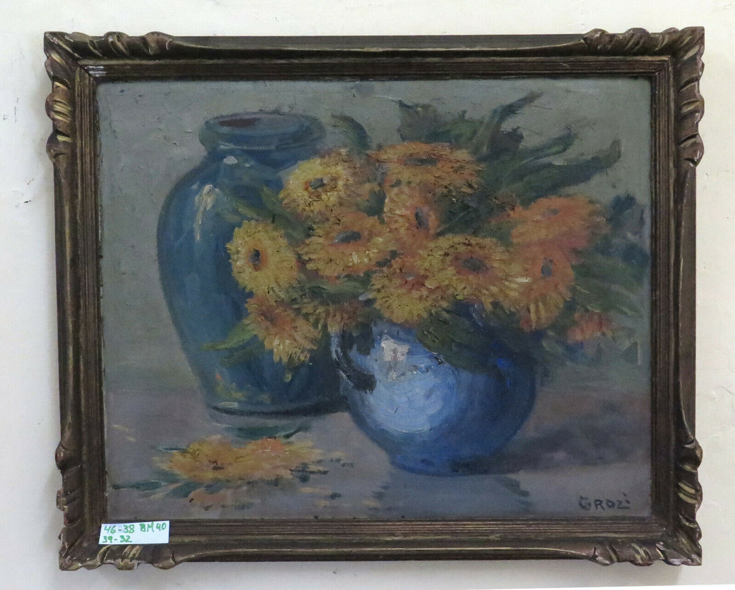 Louis Alexandre MARTINAGE detto GROZI QUADRO ANTICO NATURA MORTA OLIO TELA BM40