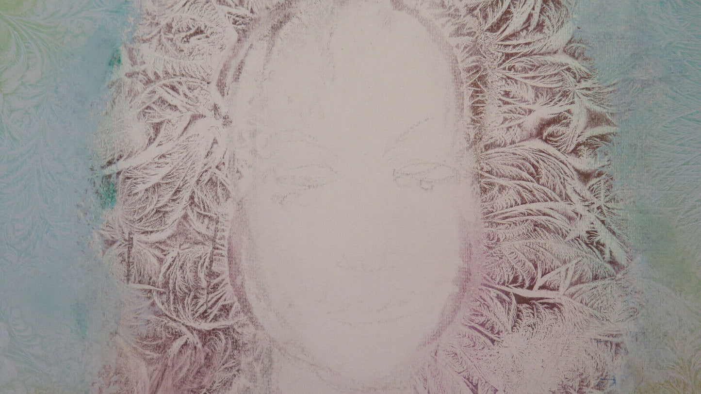 OLD PAINTING WATERCOLOR PAINTING FROZEN NUDE WOMAN PORTRAIT VINTAGE P35