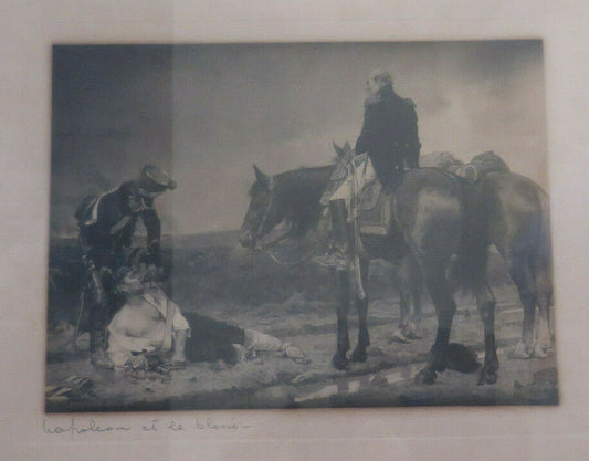 VECCHIA LITOGRAFIA NAPOLEONE NAPOLEON ET LA BLESSè STAMPA ANTICA BM52
