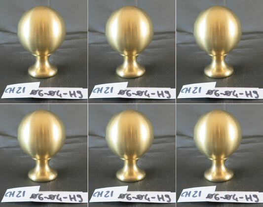 6 MANIGLIE A POMELLO IN OTTONE ARTIGIANALI FREGIO POMO POMOLO POMOLI CH21