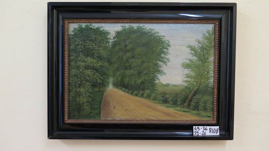 ANTIQUE OIL PAINTING ON CANVAS LANDSCAPE DENMARK SCANDINAVIA EARLY 900 R108