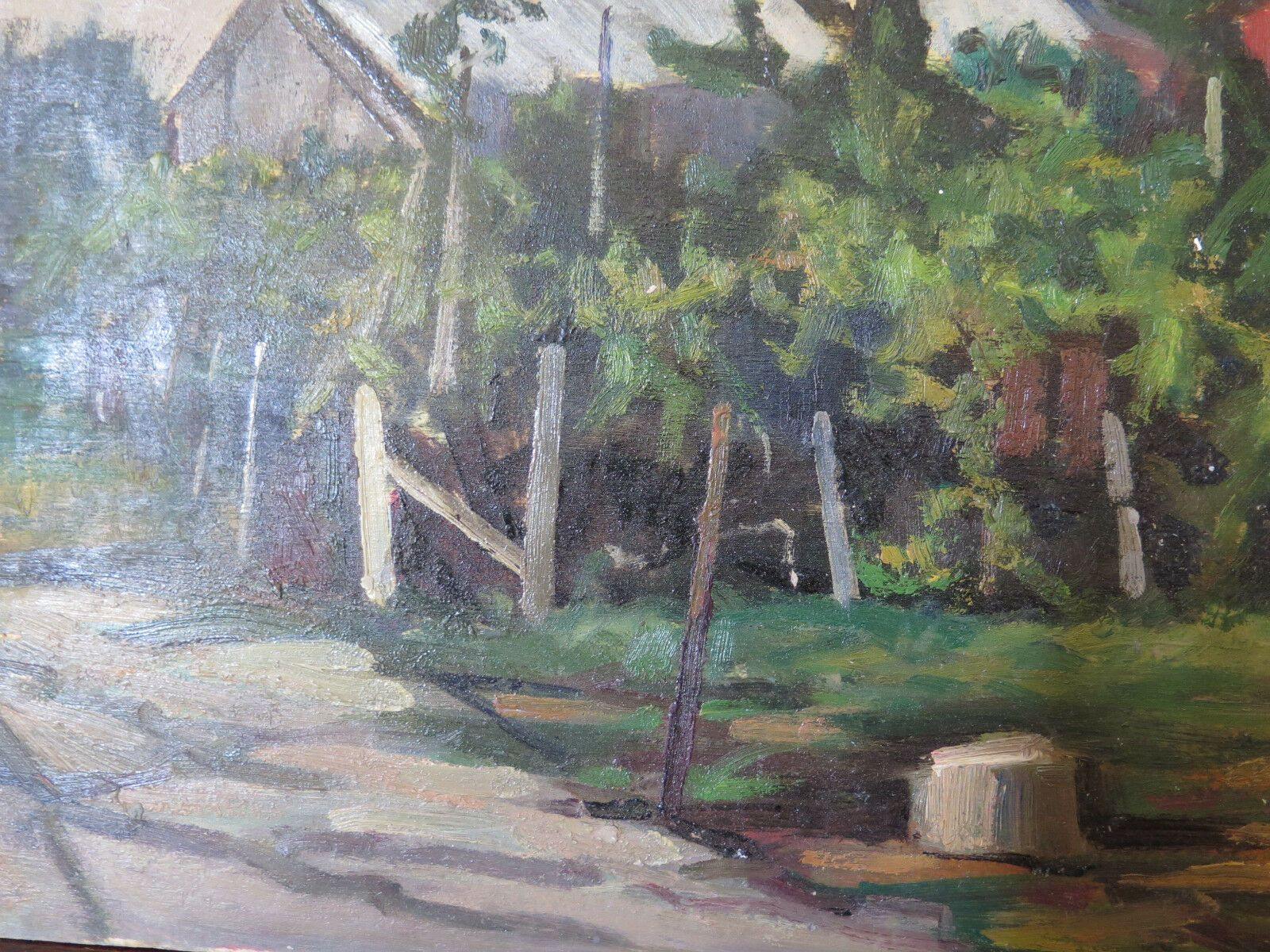 VEDUTA DEL BROGO ANTICO QUADRO DIPINTO OLIO SU TAVOLA PANORAMICO GARANZIA p12 - Belbello Antiques