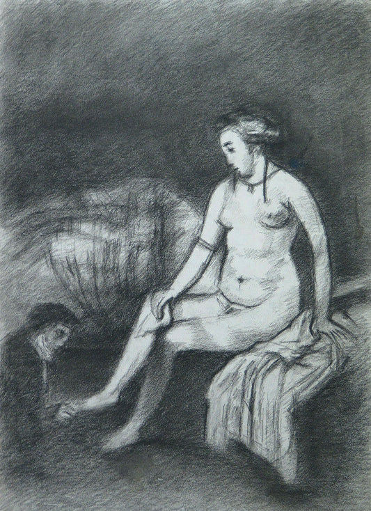NUDE ANTIQUE DRAWING WORK BY FRENCH PAINTER Pierre Duteurtre DUT BM53.1