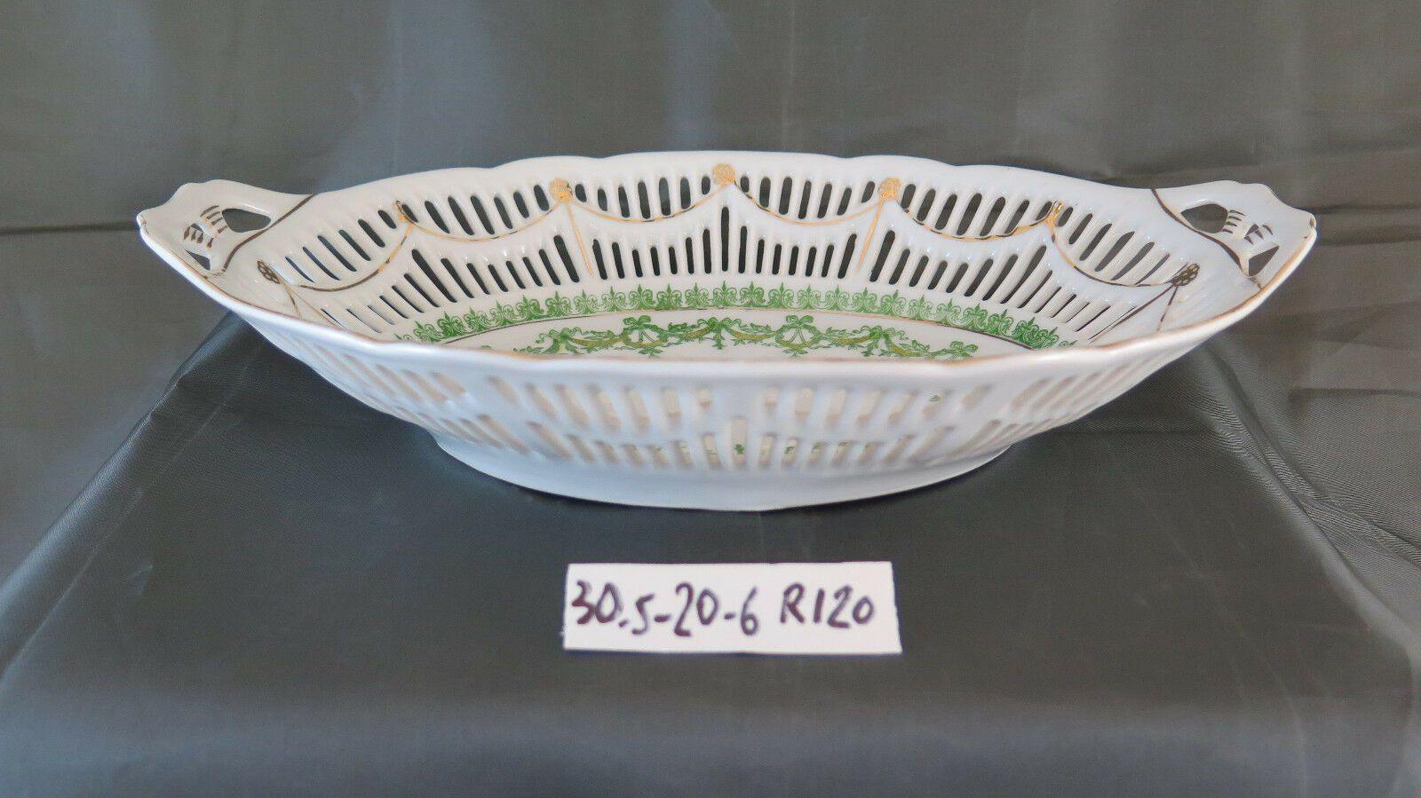 CENTROTAVOLA FRUTTIERA IN PORCELLANA VINTAGE META' 900 CIOTOLA COPPA R120 - Belbello Antiques