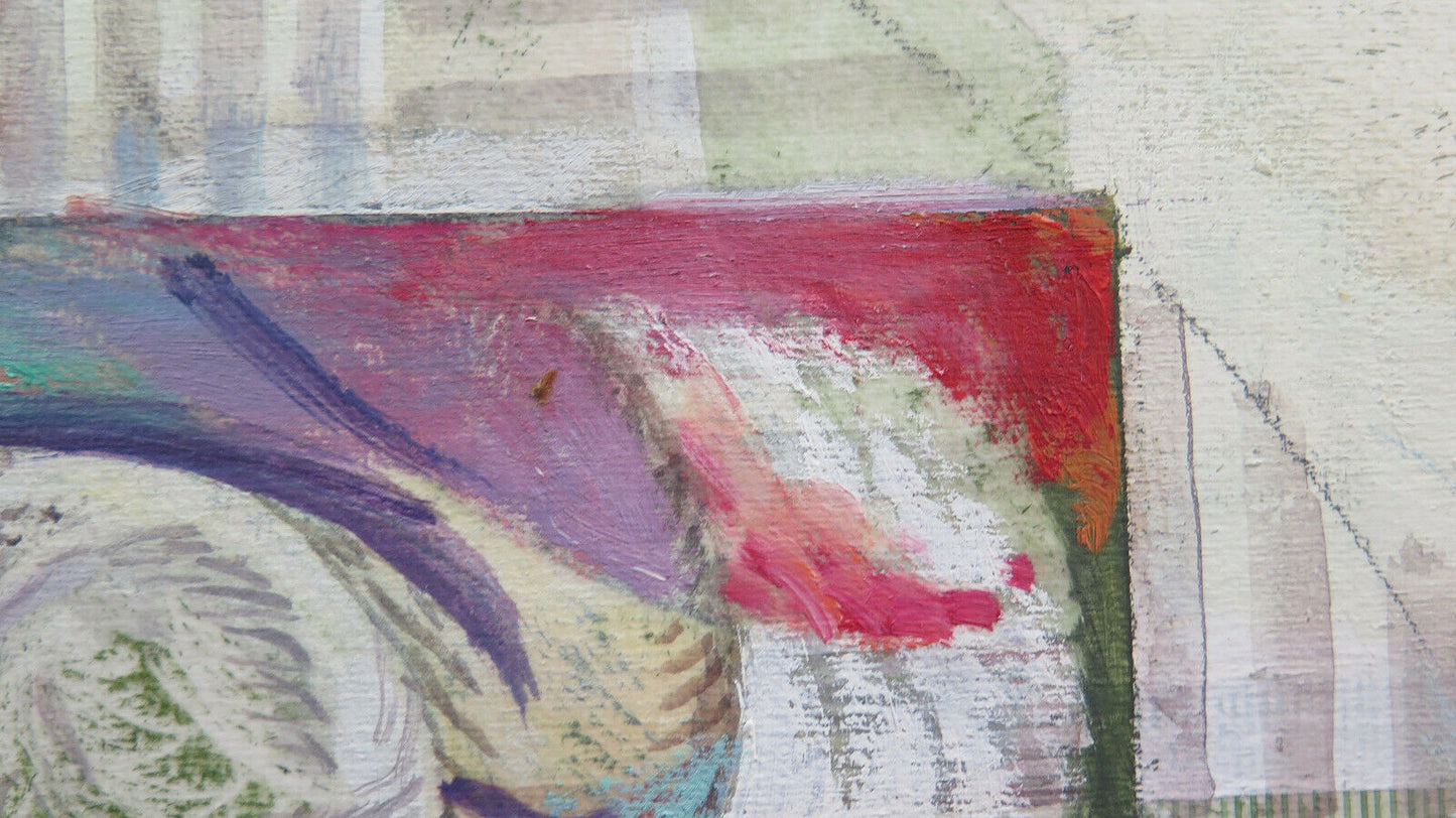 MODERN ABSTRACT VINTAGE PAINTING WATERCOLOR PAINTING WITH FROST TECHNIQUE P8