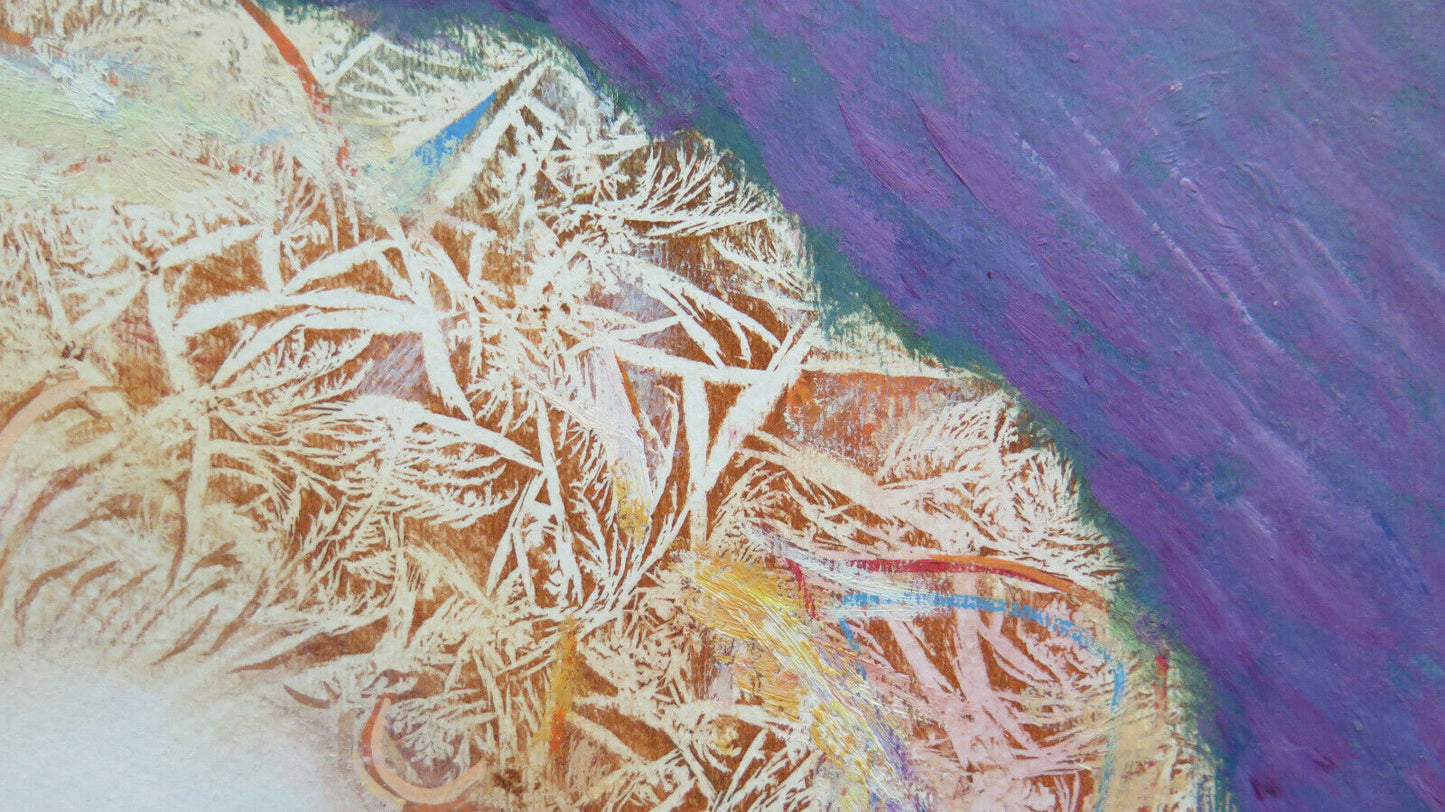 QUADRO AD ACQUERELLO CONGELATO RITRATTO NUDO FEMMINILE RITRATTO VINTAGE PS