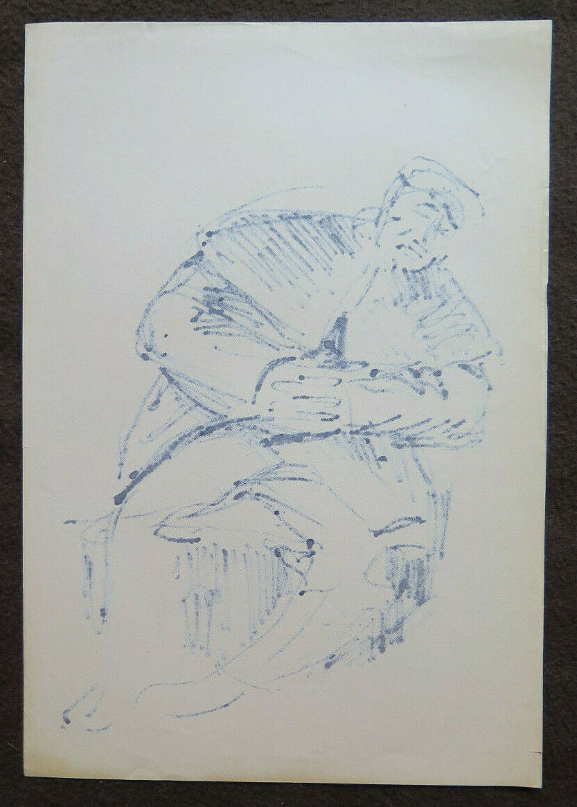 FRAMEWORK DRAWING SKETCH ON STUDIO PAPER MALE FIGURE FROM THE 1950S PORTRAIT P28.7