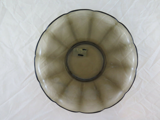 PIATTO PER TORTE IN VETRO FUME' ART DECò INIZIO 900 VINTAGE GLASS PLATE R17