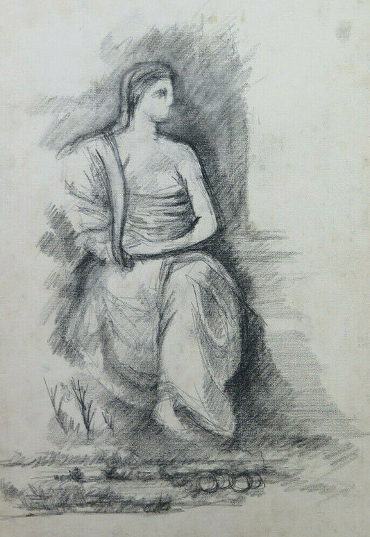 CLASSIC FIGURE ANTIQUE DRAWING LARGE SIZE PAINTER Pierre Duteurtre DUT BM53.1 
