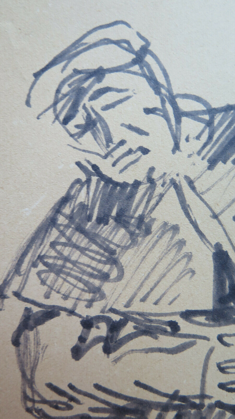 FRAMEWORK DRAWING SKETCH ON STUDIO PAPER MALE FIGURE FROM THE 1950S PORTRAIT P28.7