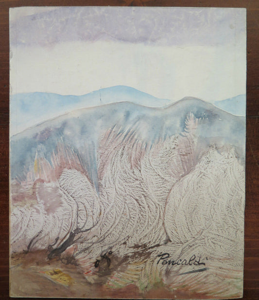 QUADRO MODERNO PAESAGGIO STILIZZATO CON TECNICA DEL GELO FIRMATO PANCALDI p3