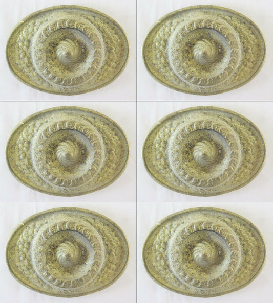 6 MEDAGLIONI FREGI IN BRONZO DORATO DECORAZIONE Molti pezzi disponibili CH29 - Belbello Antiques