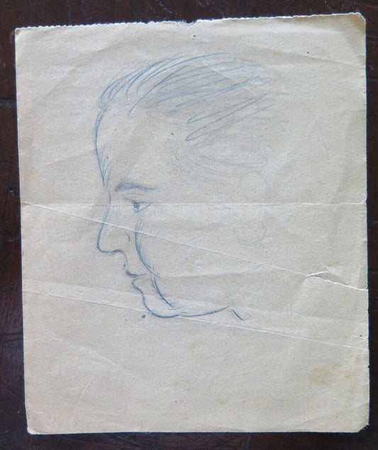 ANTIQUE DRAWING PORTRAIT OF A CHILD IN PENCIL ON PAPER AUTHOR G. PANCALDI P28.4