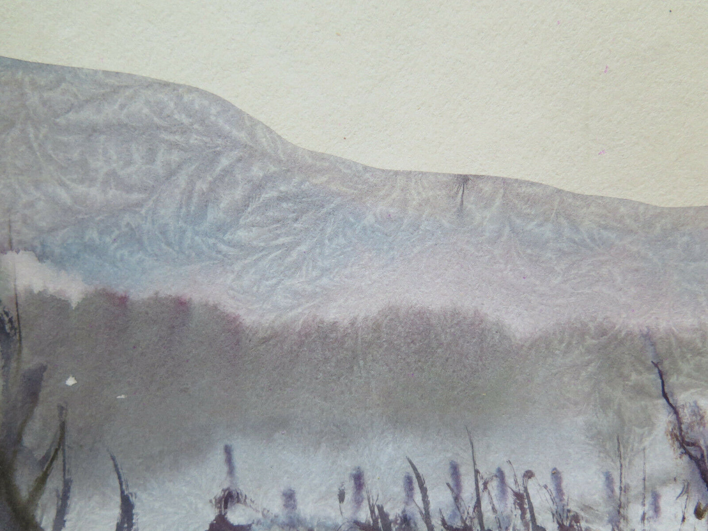 QUADRO PAESAGGIO INVERNALE INNEVATO DIPINTO CON LA TECNICA DEL GELO P14