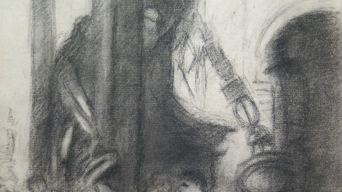 GRANDE DISEGNO ANTICO DA AFFRESCO ARTISTA FRANCESE Pierre Duteurtre DUT BM53.1