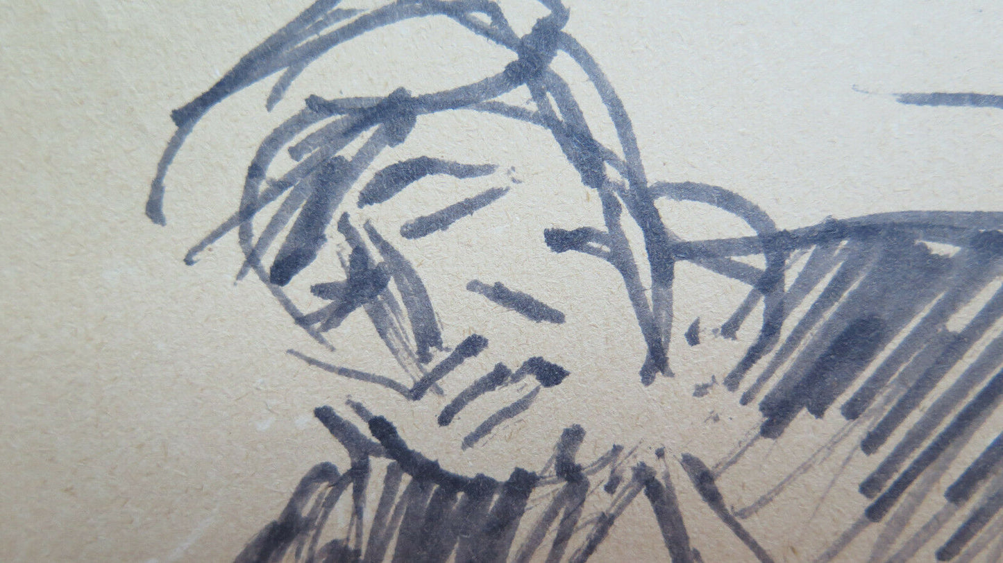 FRAMEWORK DRAWING SKETCH ON STUDIO PAPER MALE FIGURE FROM THE 1950S PORTRAIT P28.7