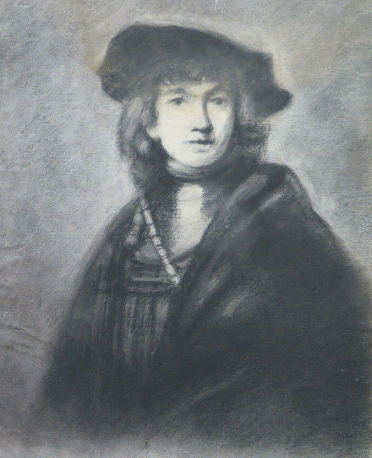 PORTRAIT ANTIQUE DRAWING WORK OF THE FRENCH PAINTER Pierre Duteurtre DUT BM53.1 