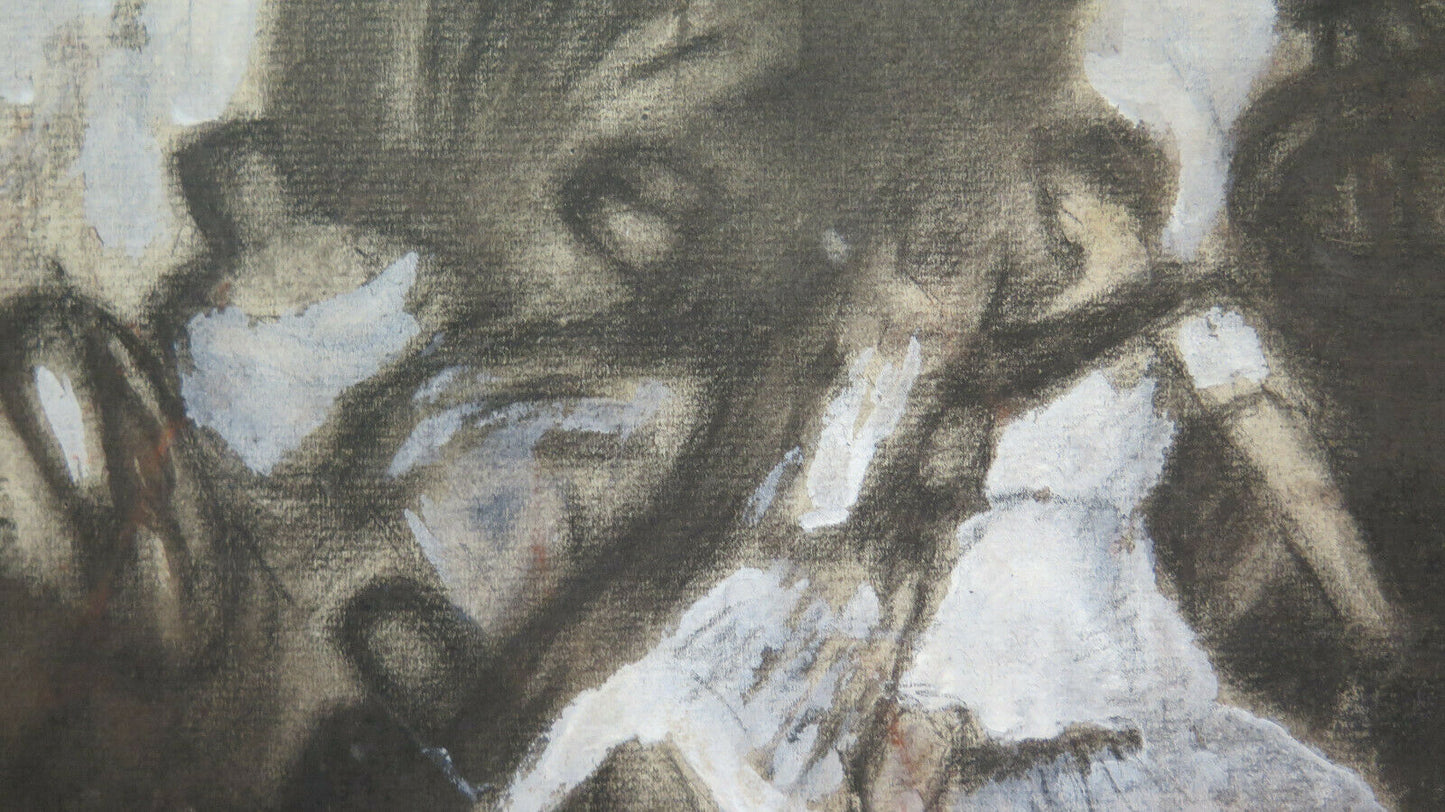 ANTIQUE DRAWING BY Pierre Duteurtre DUT NEOCLASSIC STYLE HORSE FIGURE BM53.1 