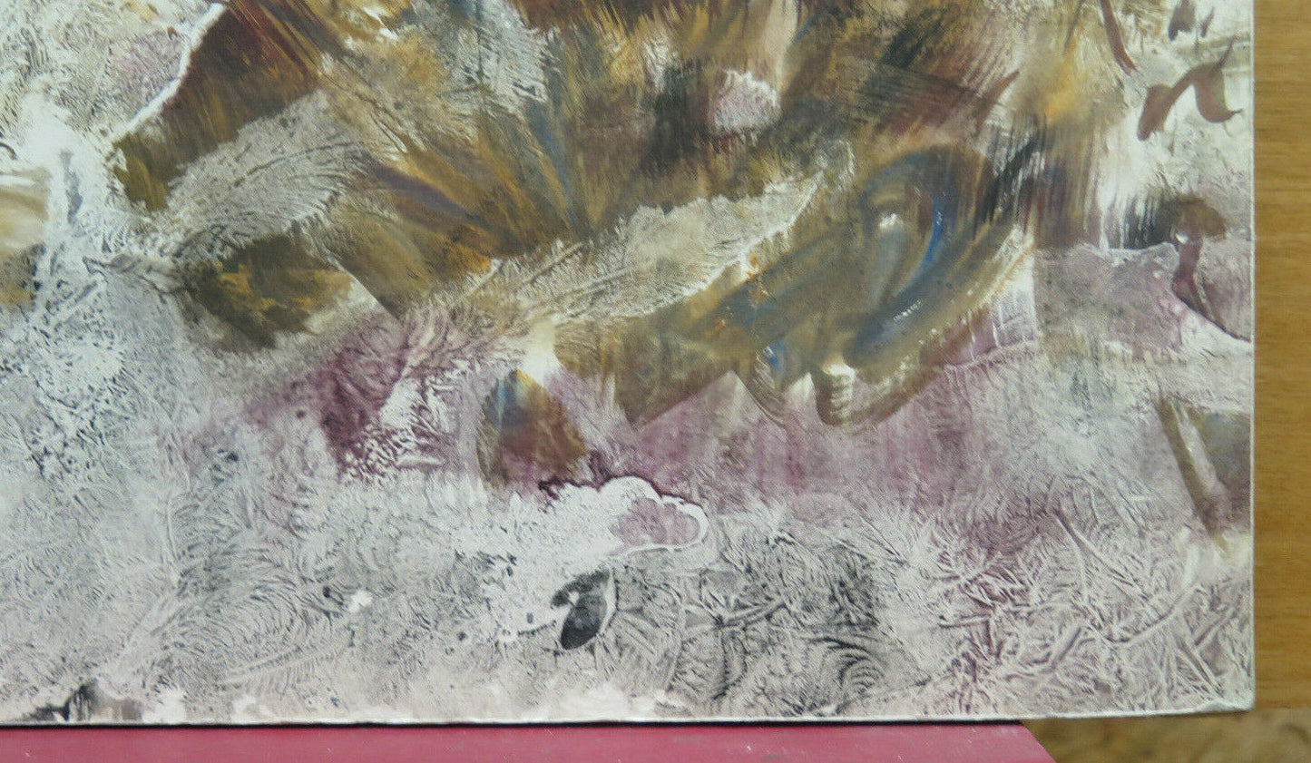 VINTAGE PAINTING WINTER LANDSCAPE WATERCOLOR PAINTING FROST TECHNIQUE PS