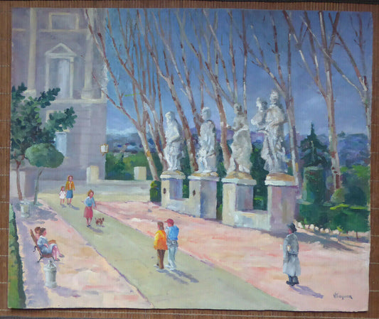 PLAZA DE ORIENTE MADRID VECCHIO QUADRO FIRMATO VICENTE SEGURA (1930-2015) MD6 - Belbello Antiques
