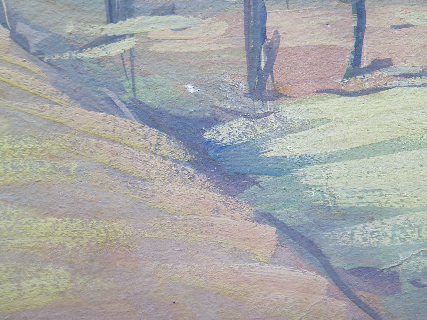 QUADRO DEL NOVECENTO 900 DIPINTO ANTICO OLIO PAESAGGIO CAMPAGNA IN AUTUNNO p16