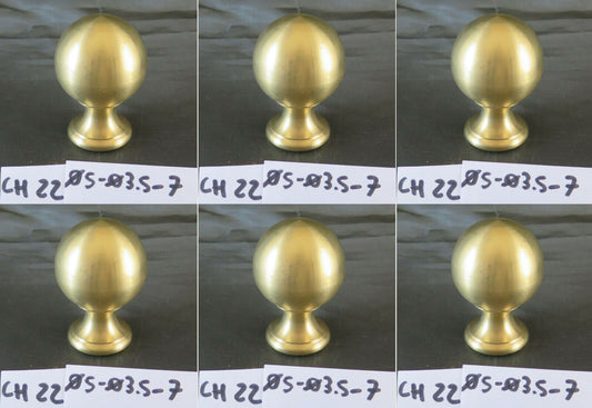 6 MANIGLIE FREGIO A POMELLO OTTONE FATTURA ARTIGIANALE POMOLO POMOLI h 7cm CH22