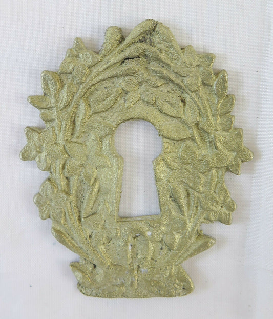 9 BOCCHETTE PER MOBILI ANTICHI BRONZO BORCHIE COPRI SERRATURA ANTICO CH28