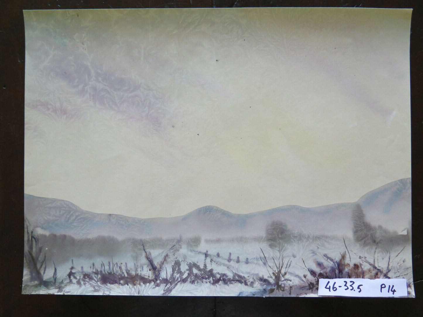 QUADRO PAESAGGIO INVERNALE INNEVATO DIPINTO CON LA TECNICA DEL GELO P14