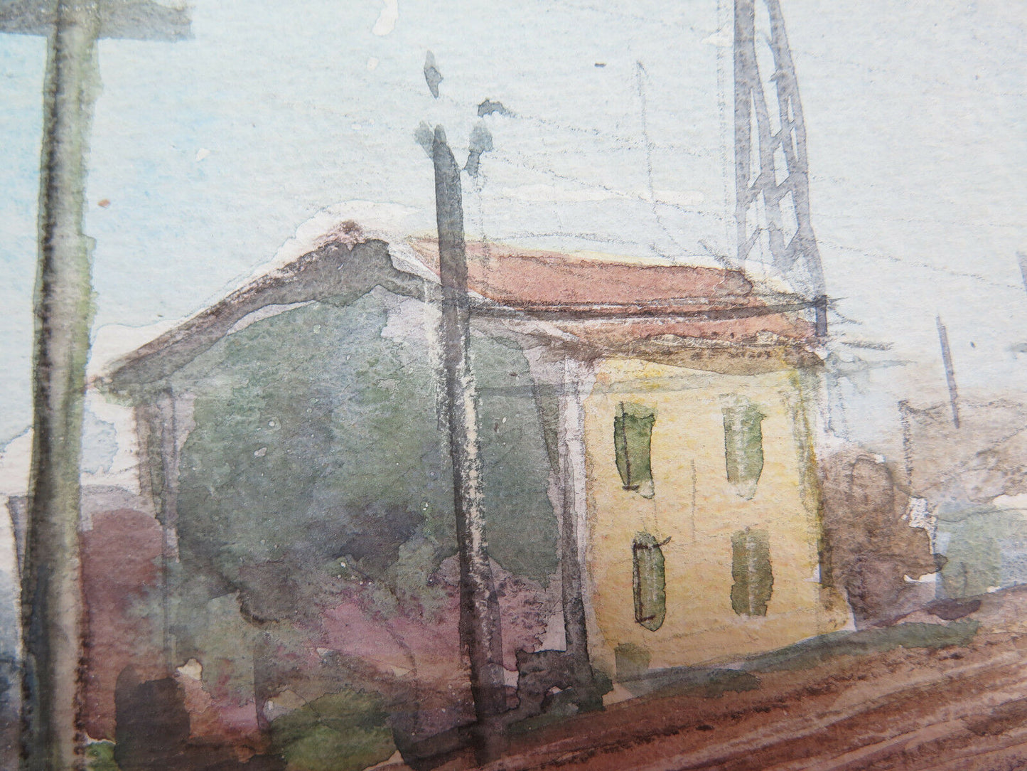 ANTICO DIPINTO VEDUTA DELLA PROVINCIA DI MODENA ANNI CINQUANTA ORIGINALE P28