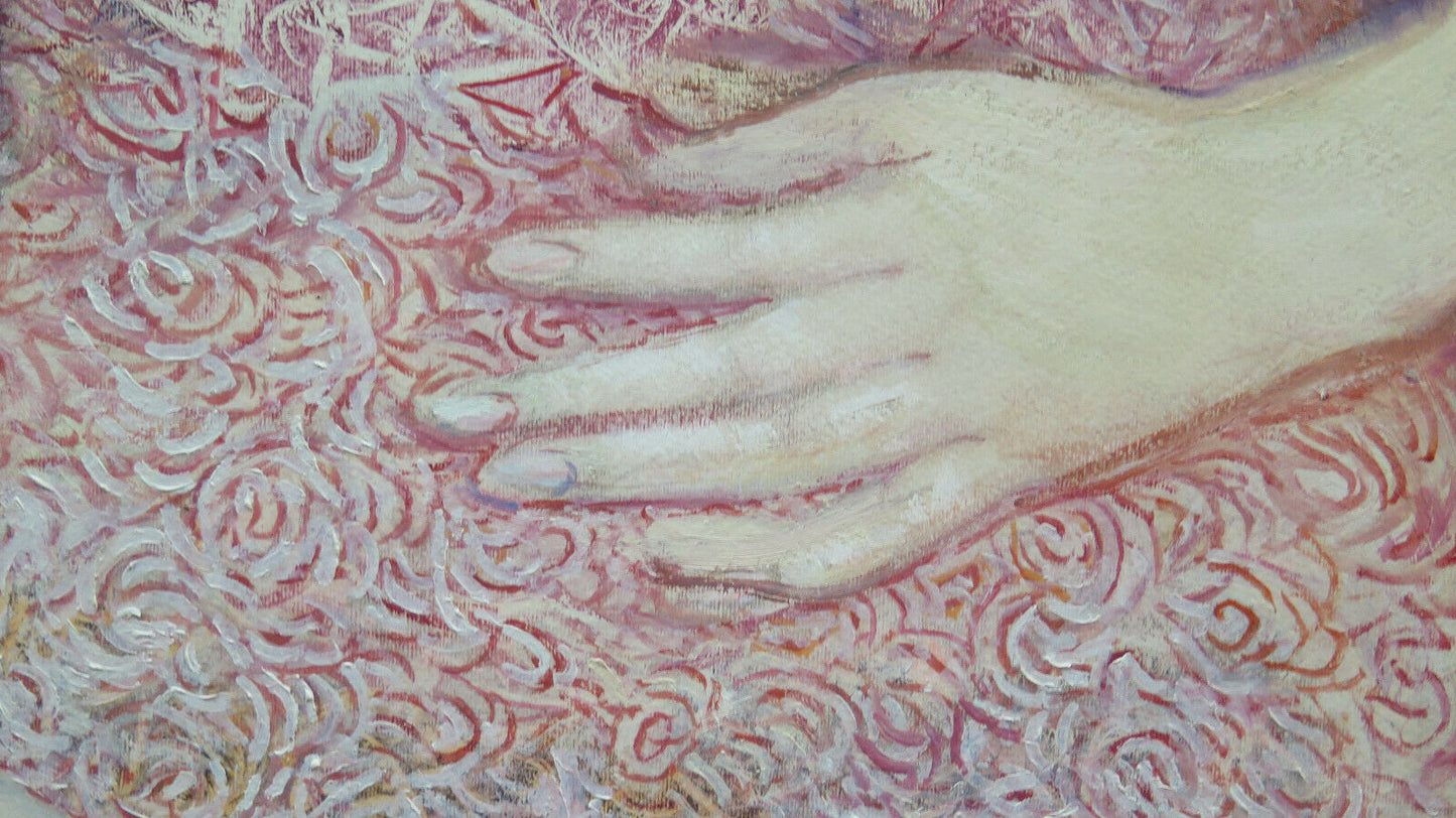 QUADRO AD ACQUERELLO CONGELATO RITRATTO NUDO FEMMINILE RITRATTO VINTAGE PS