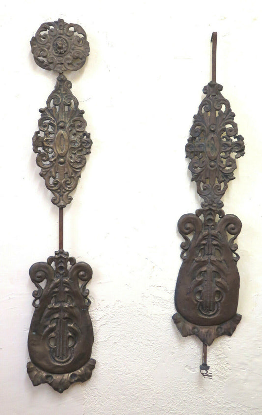 TWO ANCIENT EMBOSSED IRON FRIES WALL DECORATION FRIEZE CH33 