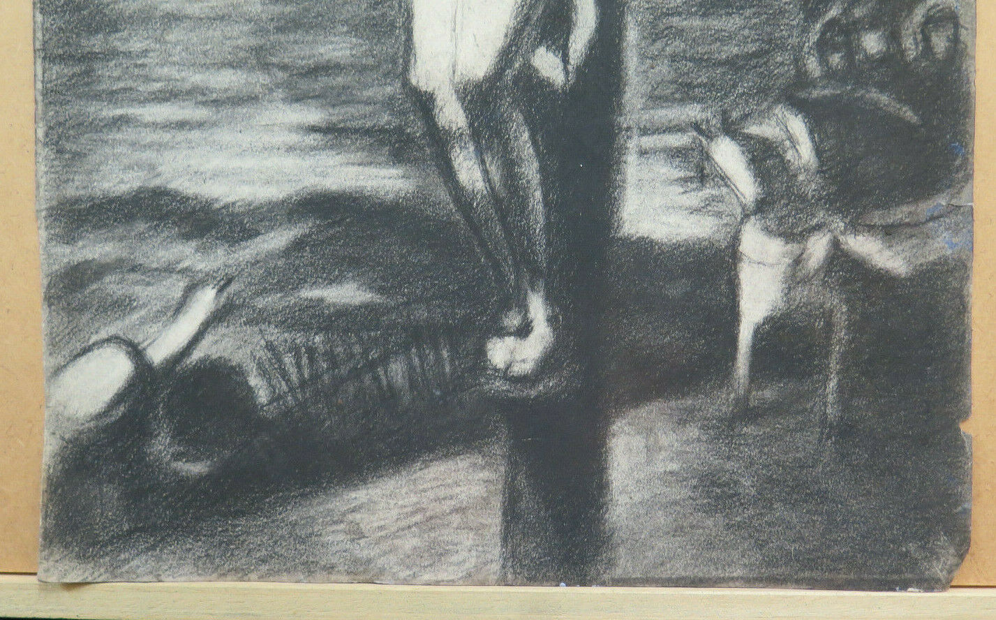 CRUCIFIXION OF JESUS ​​CHRIST ANTIQUE PAINTING ARTIST Pierre Duteurtre DUT BM53.1 c 