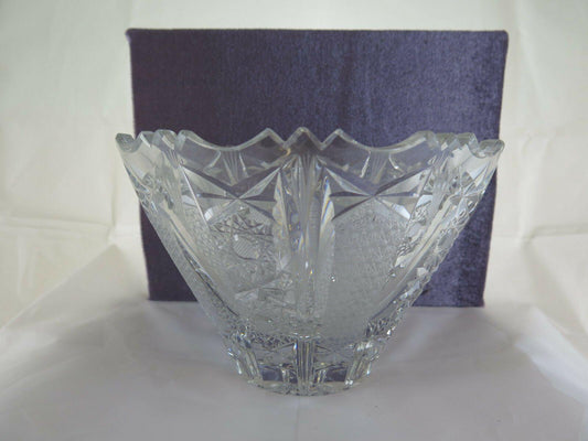 INSALATIERA IN VETRO MOLATO VINTAGE COPPA VINTAGE GLASS BOWL EARLY XX R34 - Belbello Antiques