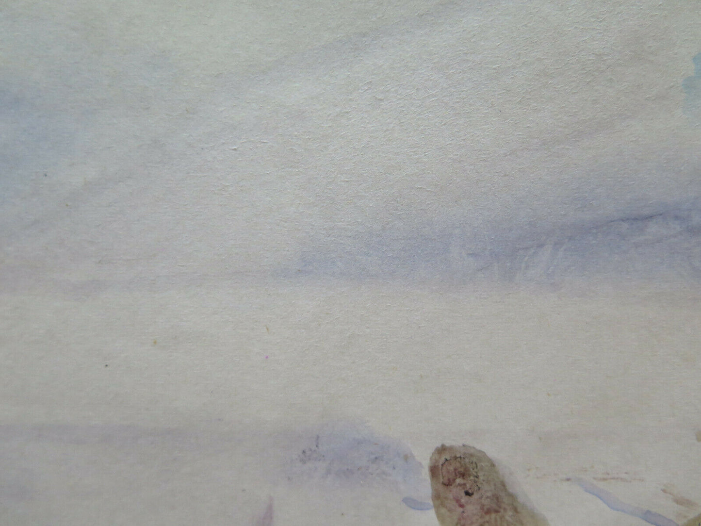 OLD PAINTING DREAMY WINTER LANDSCAPE PAINTING WATERCOLOR PAPER 42x34 cm P14