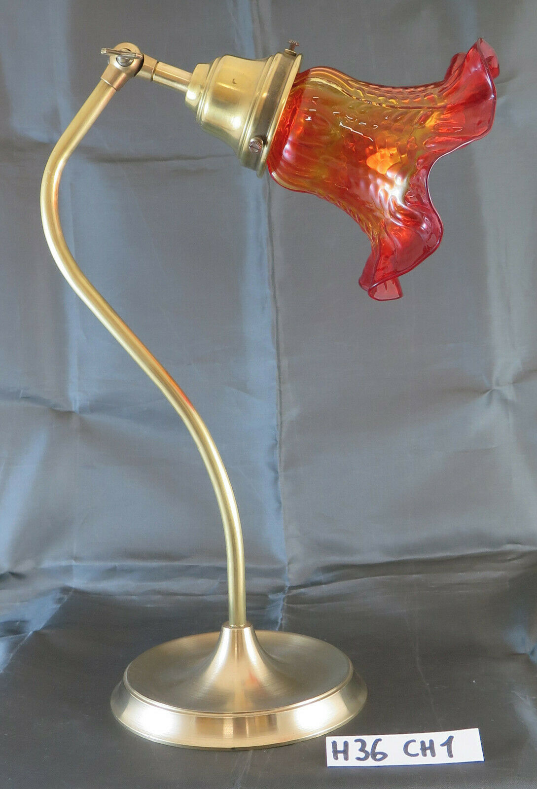 ABAT-JOUR DESK TABLE LAMP IN VINTAGE BRASS HANDMADE CH1 