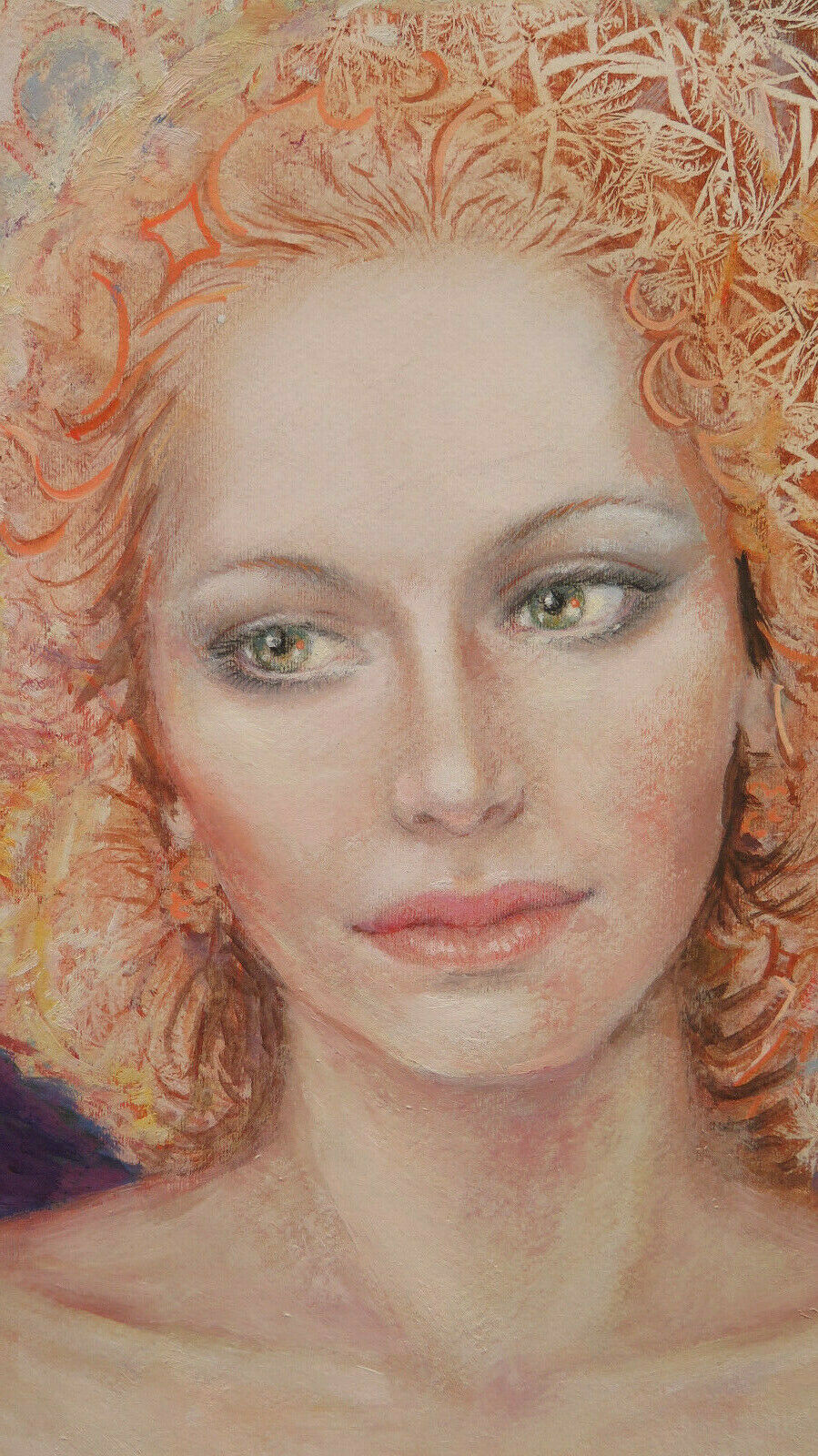 QUADRO AD ACQUERELLO CONGELATO RITRATTO NUDO FEMMINILE RITRATTO VINTAGE PS