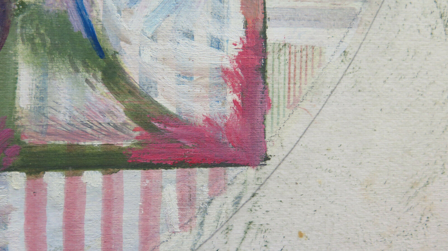 MODERN ABSTRACT VINTAGE PAINTING WATERCOLOR PAINTING WITH FROST TECHNIQUE P8