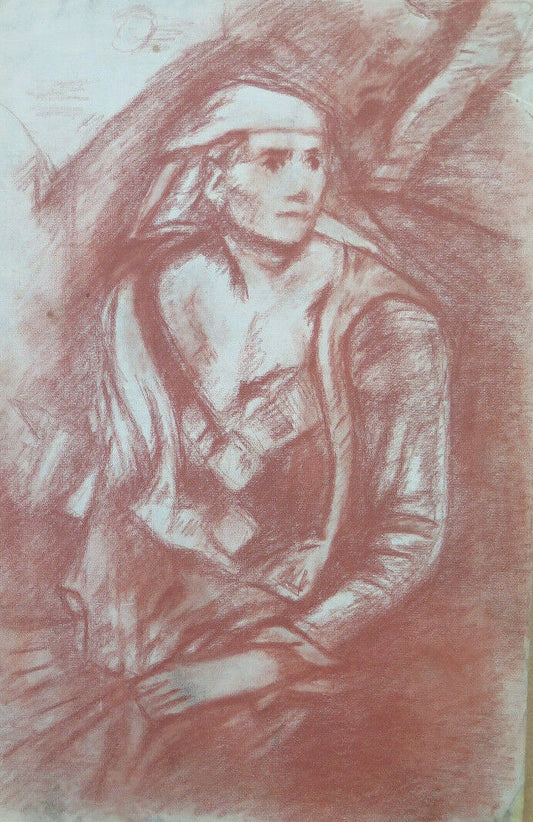 ANCIENT BLOOD DRAWING MALE PORTRAIT WORK Pierre Duteurtre DUT BM53.1 