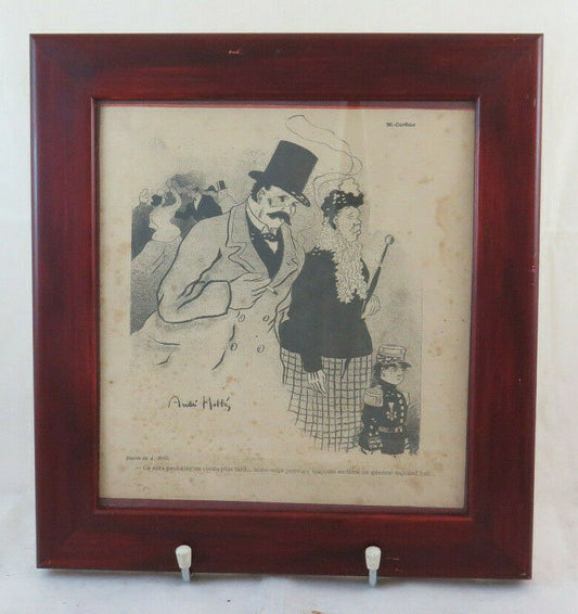 ANDRÈ HELLÈ (1871-1945) LITOGRAFIA ANTICA PARIGI FRANCIA STAMPA UMORISMO BM43