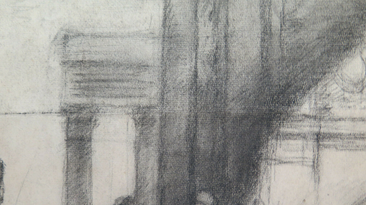 GRANDE DISEGNO ANTICO DA AFFRESCO ARTISTA FRANCESE Pierre Duteurtre DUT BM53.1