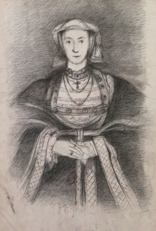 PORTRAIT OF A LADY ANTIQUE DRAWING BY FRENCH ARTIST Pierre Duteurtre DUT BM53.1