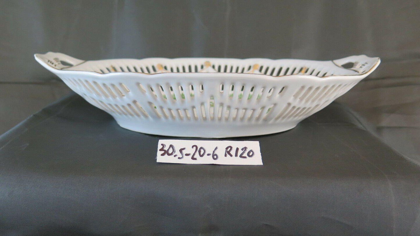 CENTROTAVOLA FRUTTIERA IN PORCELLANA VINTAGE META' 900 CIOTOLA COPPA R120 - Belbello Antiques