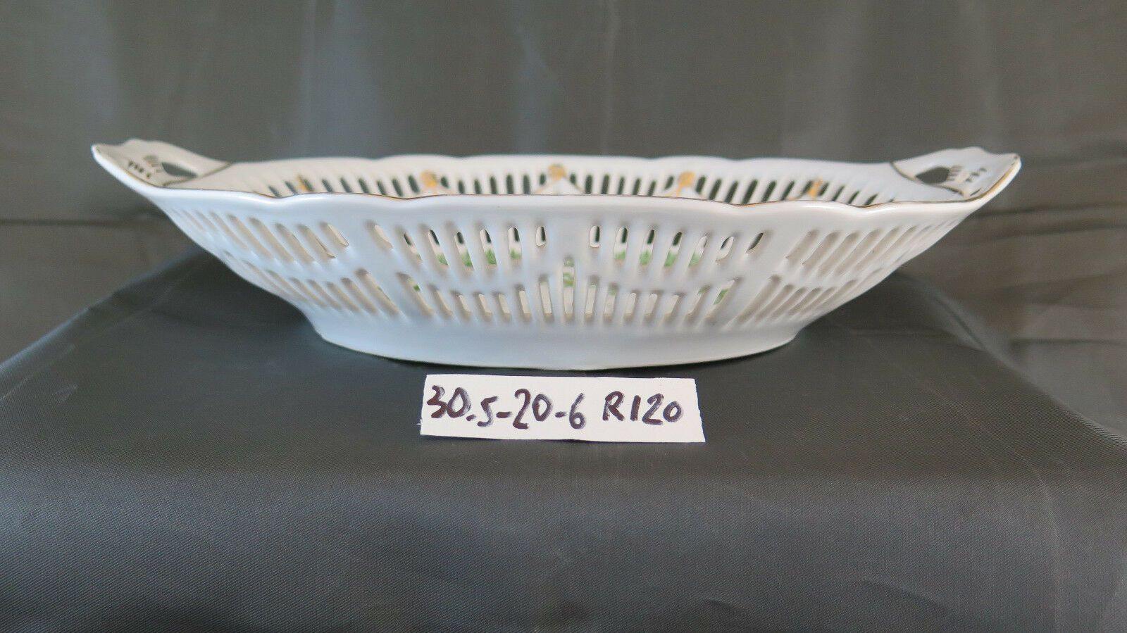 CENTROTAVOLA FRUTTIERA IN PORCELLANA VINTAGE META' 900 CIOTOLA COPPA R120 - Belbello Antiques