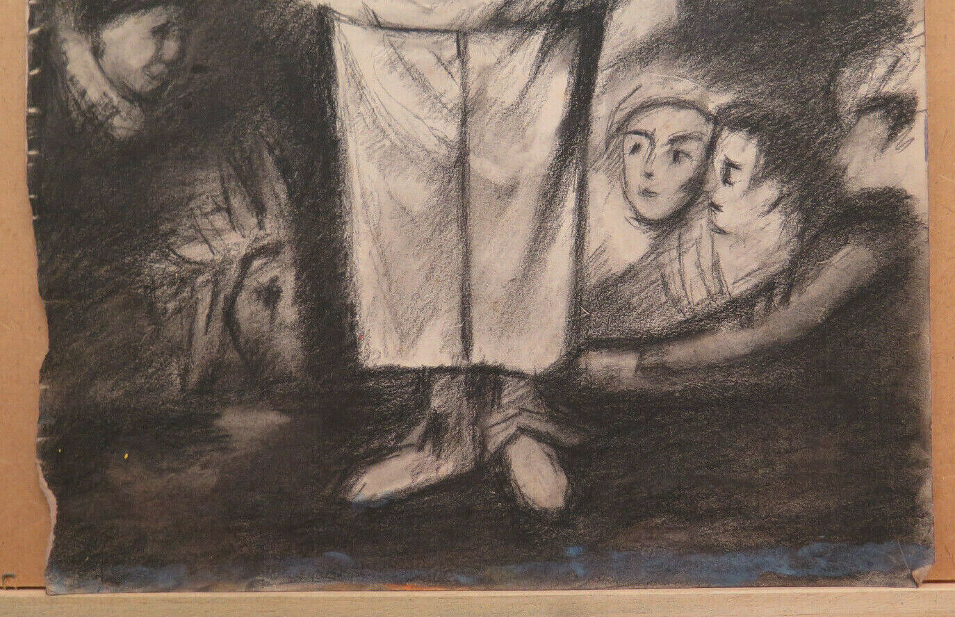 GRANDE DISEGNO ANTICO ISPIRATO WATTEAU PIERROT Pierre Duteurtre DUT BM53.1 F