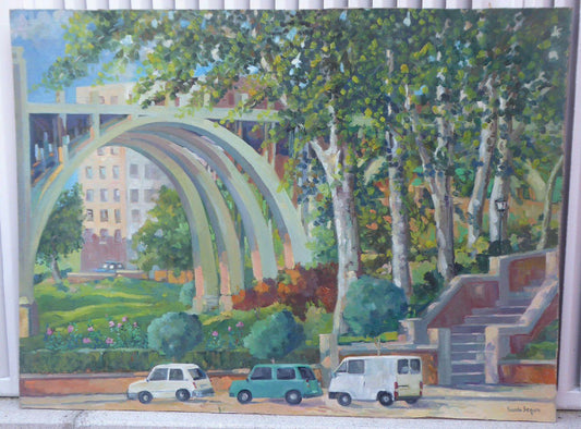 Viaducto de Segovia Viaducto calle Bailén MADRID QUADRO DI VICENTE SEGURA MD11 - Belbello Antiques
