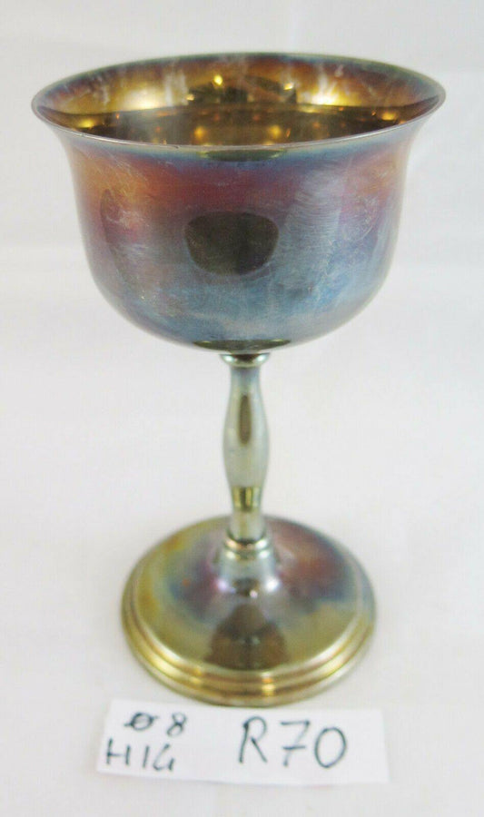 ANTICO CALICE IN SHEFFIELD MARCHIATO E.P.S ENGLAND VINTAGE CUP VASE R70 - Belbello Antiques