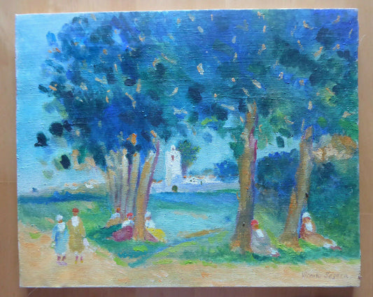 VINTAGE PAINTING OF ANDALUCIA LANDSCAPE IN IMPRESSIONIST STYLE SIGNED SEGURA MD7 