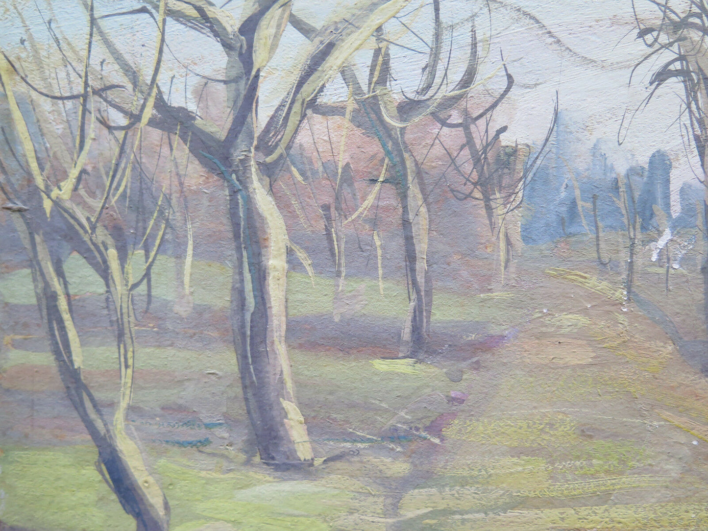 QUADRO DEL NOVECENTO 900 DIPINTO ANTICO OLIO PAESAGGIO CAMPAGNA IN AUTUNNO p16