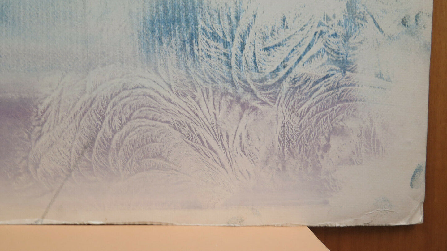 ORSO BIANCO ORSO POLARE QUADRO DIPINTO ACQUERELLO TECNICA DEL GELO ANNI 80 P35